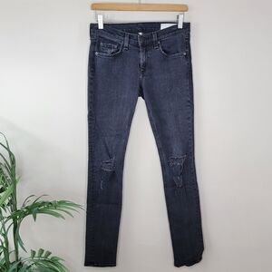 Rag & Bone | Black Distressed Skinny Jeans Size 26